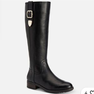 COACH EASTON Riding Black Leather Knee-High Boots